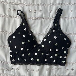 PINK Victoria's Secret Black and White Floral Bralette